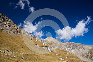 Waterfall in Austrian Alps Mountains