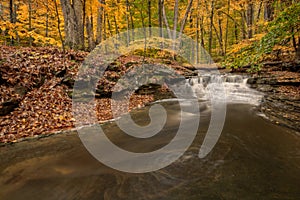 Waterfall In Autumn