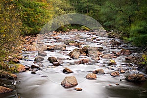 Waterfall during autumn in Danska Fall nature reserve close to Halmstad on the Swedish west coast.