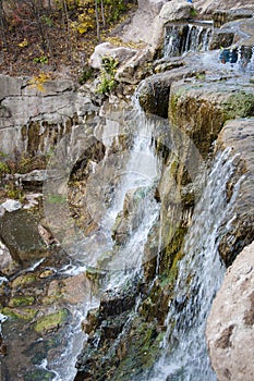 Waterfall in autumn forest in Erawan National Park, Thailand