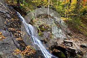 Waterfall in the Autumn Season