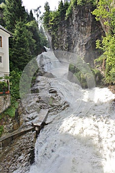 The waterfall in Bad Gastein, Austria