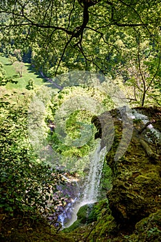 The waterfall of Bad Urach, Swabian Alb, Baden-Wuerttemberg, Germany, Europe