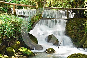 Waterfall at Balneario Cecilinda, Alta Verapaz, Guatemala photo