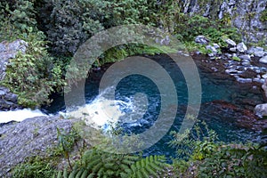 Waterfall of the Bassin Hirondelles in Reunion Island photo