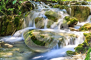 Waterfall and Beautiful Natural Landscapes in Plitvice Lakes National Park