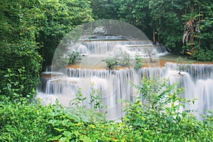 Waterfall with beautiful of Thailand
