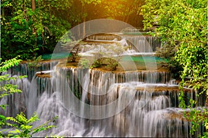 waterfall beautiful thailand,Huay Mae Kamin Waterfall in Kanchanaburi Province, Thailand