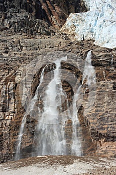 Waterfall below Angel Glacier