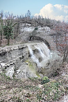 Waterfall in Bidente valley, Romagna, Italy photo