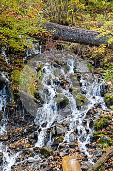 Waterfall, Bila Opava river,  spa town Karlova Studanka, Jeseniky mountains, Czech republic