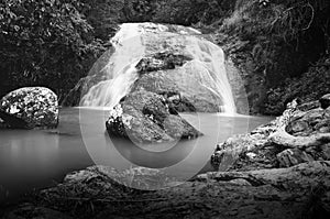 Waterfall in black and white