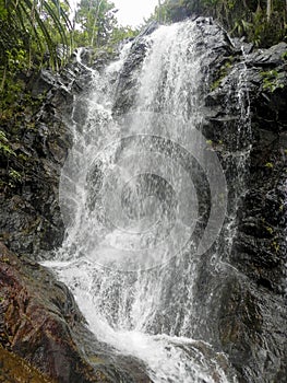 Waterfall and blue emerald watercolor in Thailand photo