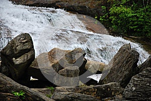 Waterfall at Blue Ridge Parkway in the Great Smoky Mountains, North Carolina