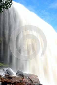 Waterfall with blue sky