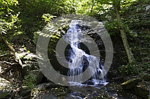 Waterfall Among the Boulders in the Blue Ridge Mountains at Crabtree Falls, Virginia