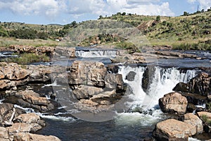 Waterfall at the bourkes potholes in south africa