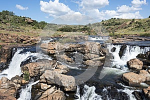 Waterfall at the bourkes potholes in south africa