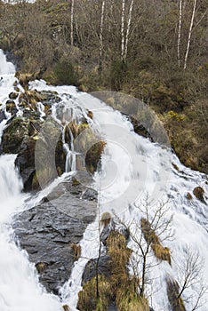 Waterfall of BraÃÂ±as in the municipality of Toques Galicia, Spain photo