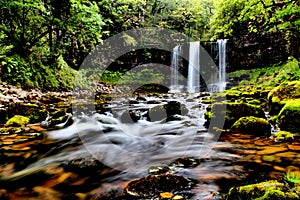 Waterfall Brecon Beacons national park, Wales UK