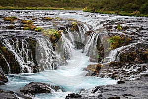The waterfall Bruarfoss in Iceland