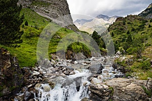 Waterfall in Bujaruelo valley, in Pyrenees photo