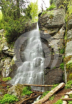 Waterfall Bystre in Polana region, Slovakia photo