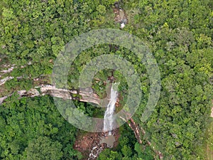 waterfall Cachoeira do Socorro natural tourist spot in Cassilandia photo