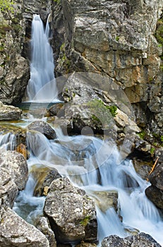 Waterfall in the Calderes river, BaÃÂ±os de Panticosa, Huesca Pyrenees photo