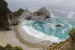 Waterfall in the California coast