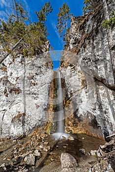 Waterfall called Polovnikov vodopad in Western tatras, Slovakia