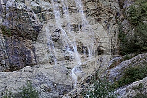 The waterfall Cascade du Voile de la Mariee in Corsica, France