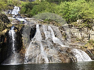 Waterfall Cascata delle Sponde or Wasserfall Cascata delle Sponde, Riveo The Maggia Valley or Valle Maggia or Maggiatal photo