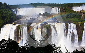 Waterfall Cataratas del Iguazu on Iguazu River, Brazil