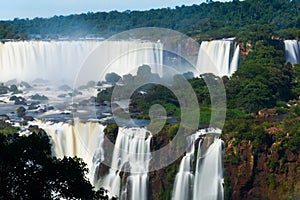 Waterfall Cataratas del Iguazu on Iguazu River, Brazil