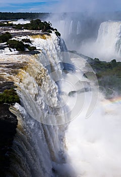 Waterfall Cataratas del Iguazu on Iguazu River, Brazil