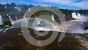 Waterfall Cataratas del Iguazu on Iguazu River, Brazil