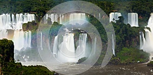 Waterfall Cataratas del Iguazu on Iguazu River, Brazil photo