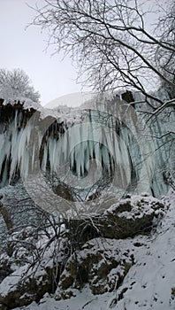 Waterfall in caucausus mountains of kabarda republik in russian federation