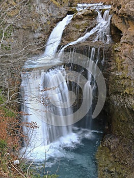 Waterfall of the cave, in the natural park of ordesa photo