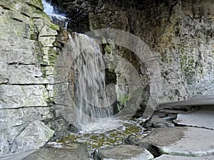 Waterfall in a cavern