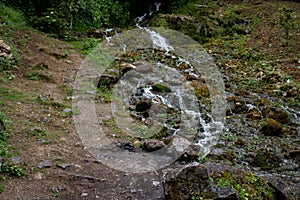 The waterfall of the caves of Pertosa in Cilento