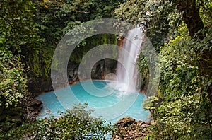 Waterfall of the Celeste river, Costa Rica photo