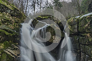 Waterfall of Cerny creek in Jizerske mountains