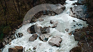 Waterfall in cliffy mountains of Abkhazia