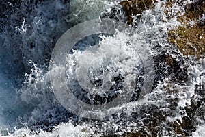 Waterfall close-up (nature background).