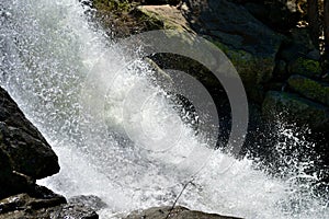 Waterfall close up in Yosemite National Park, California