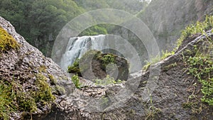 The waterfall collapses into the gorge. photo