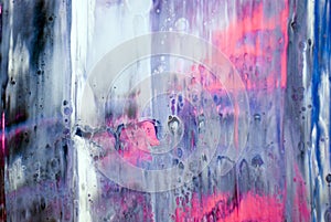 Waterfall color texture blue pink white gray background acrylics paint draw paint draw photo