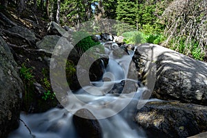 Waterfall in Colorado Mountains